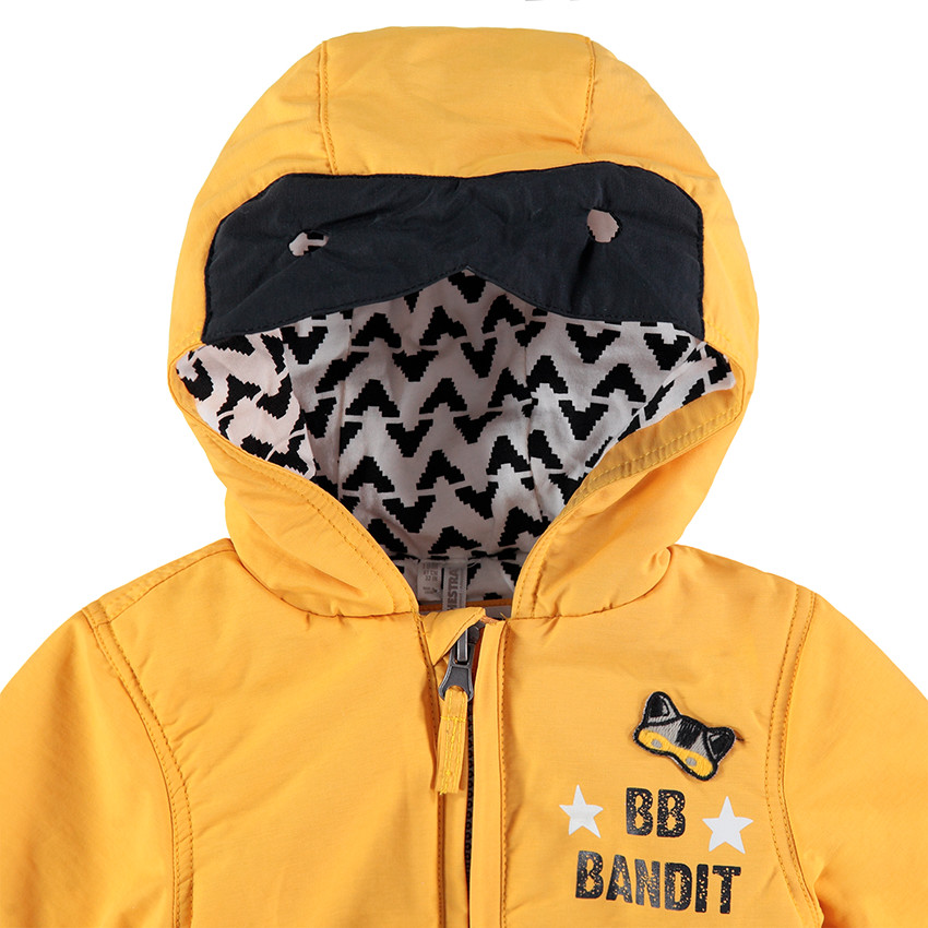 Coupe-vent avec doublure imprimée et motif masque sur la capuche 