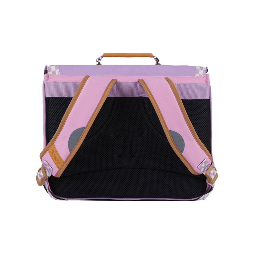 Cartable Manon rose avec patch brodé fantaisie 38 cm 