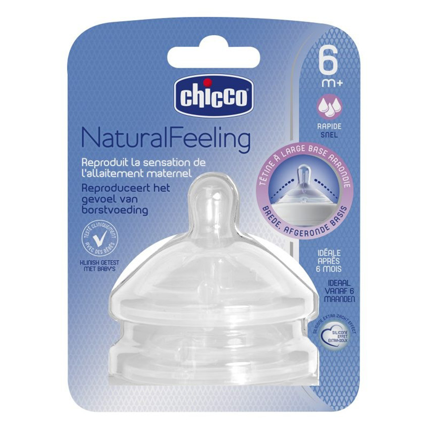 Tétine droite Natural Feeling flux rapide - 6M+ 