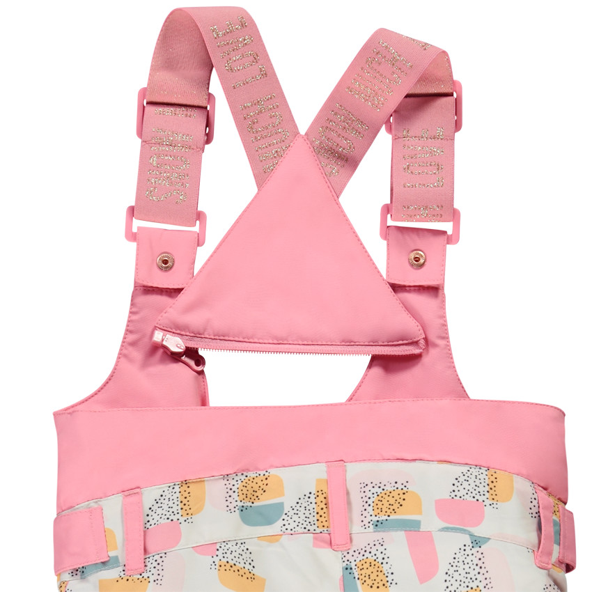 Pantalon de ski taille haute à bretelles amovibles pour fille 