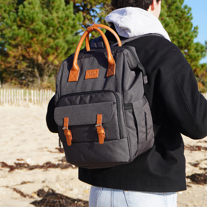 Sac à dos à langer Escapade gris foncé 