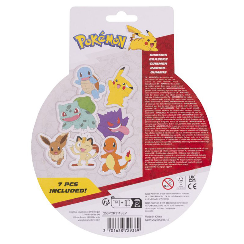 Set de 7 gommes Pokémon  