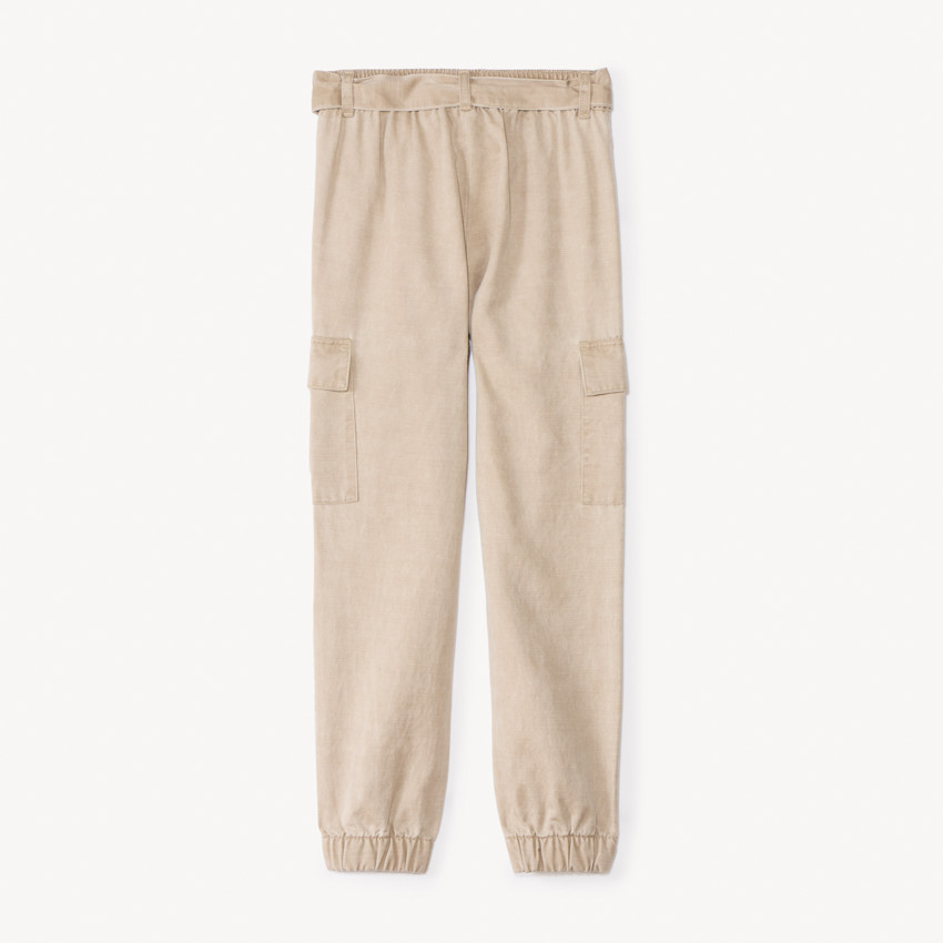 Pantalon cargo en twill avec ceinture pour fille 