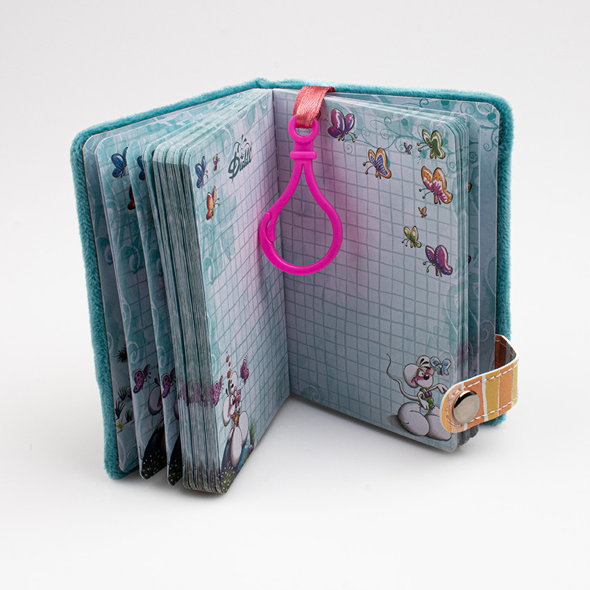 Mini carnet porte clé en peluche A7 - Diddl et ses amis (Modèles aléatoires) 