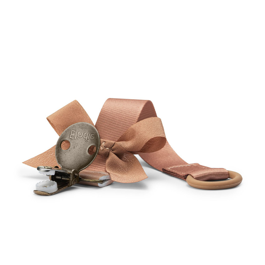 Attache-sucette avec nœud soft terracotta 