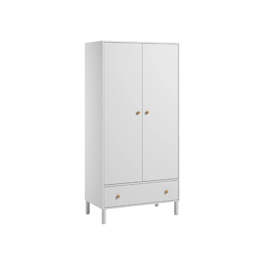Armoire 2 portes Tela Blanc/Bois 
