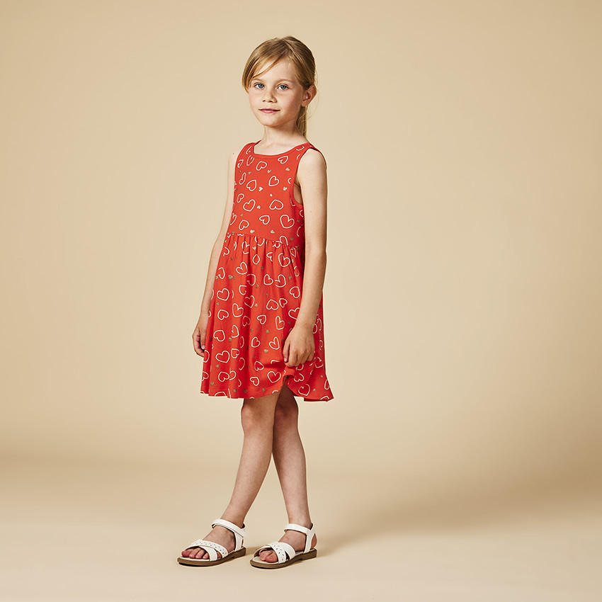 Robe sans manches imprimé fantaisie pailleté pour fille 