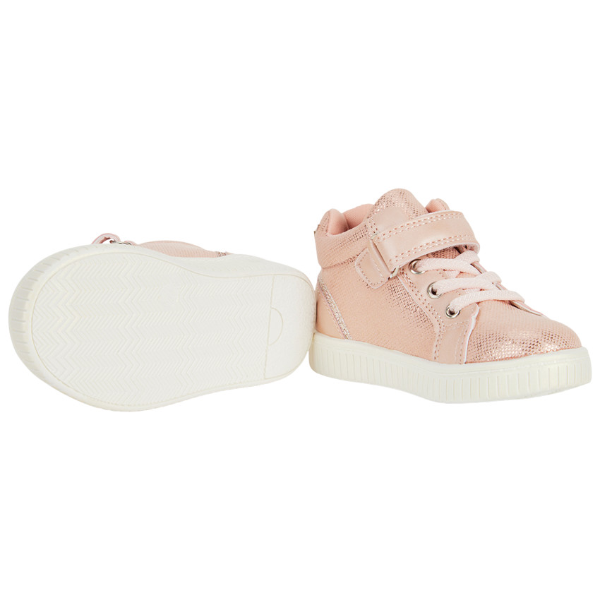 Bottillons effet irisé bi-matières pour bébé fille 