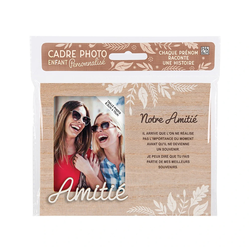 Cadre photo personnalisé 18,5 x 14,5 cm Amitié 