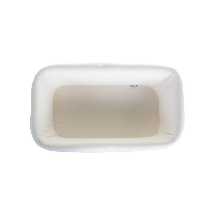 Berceau en rotin 80 x 40 cm + matelas + habillage en jersey - Blanc (Childhome) - Image 2