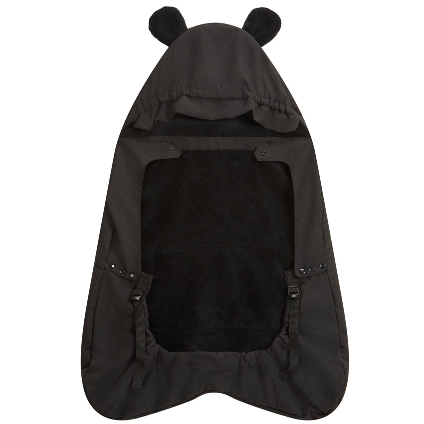 Protection chaude universelle pour porte-bébé Ourson noir 