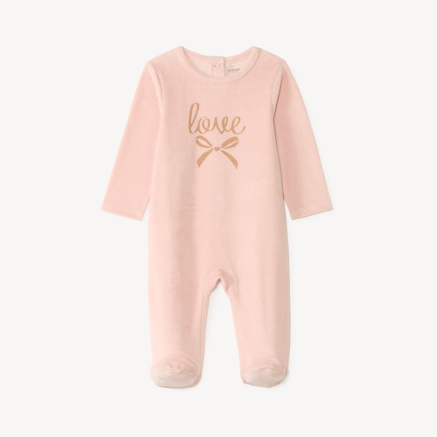 Dors-bien bébé fille en velours print mignon 