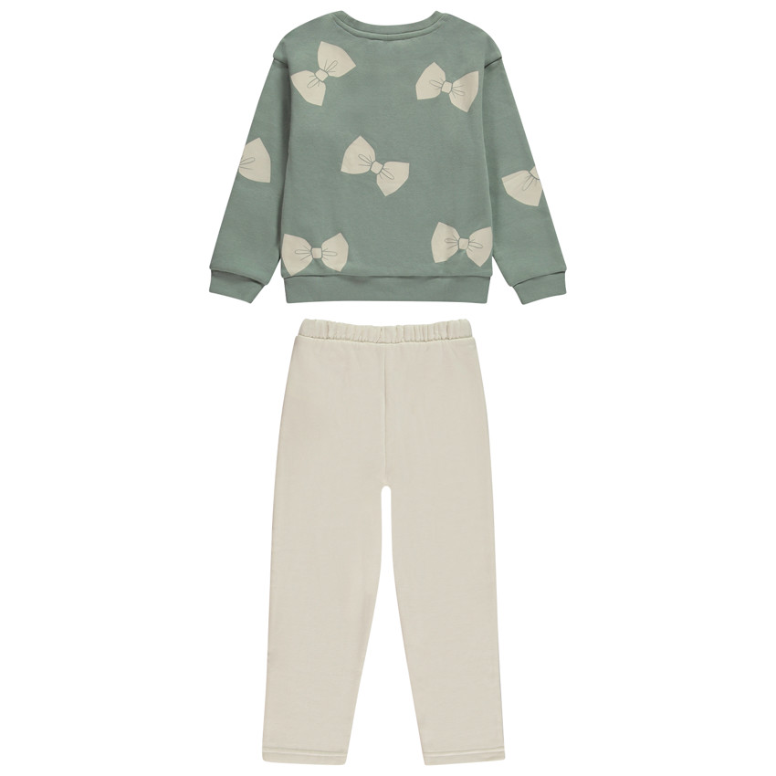 Ensemble jogging molleton imprimé nœuds pour fille 