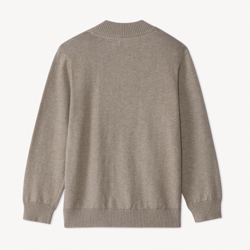 Gilet zippé col teddy en tricot uni pour garçon 