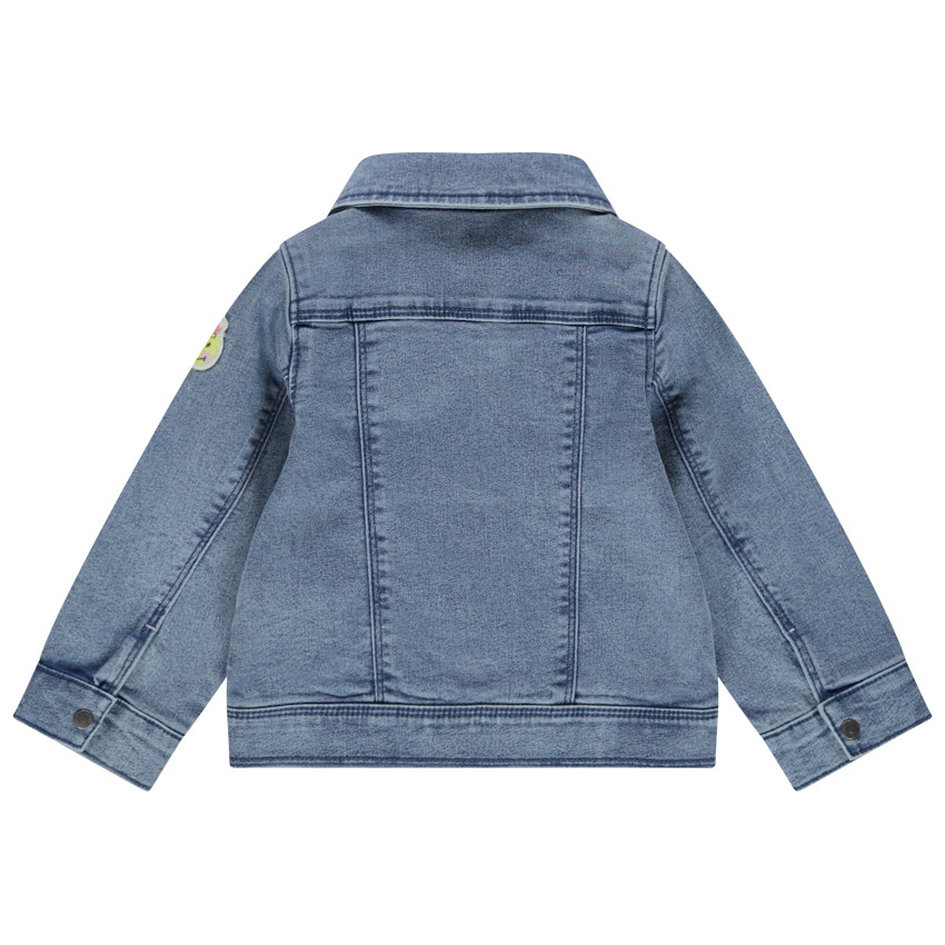 Veste en jean à badges Smiley Baby et empiècements contrastés 