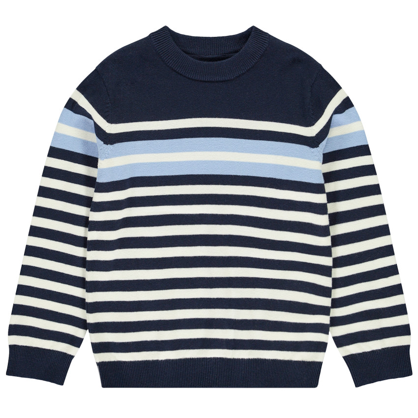 Pull en tricot esprit marinière pour garçon
