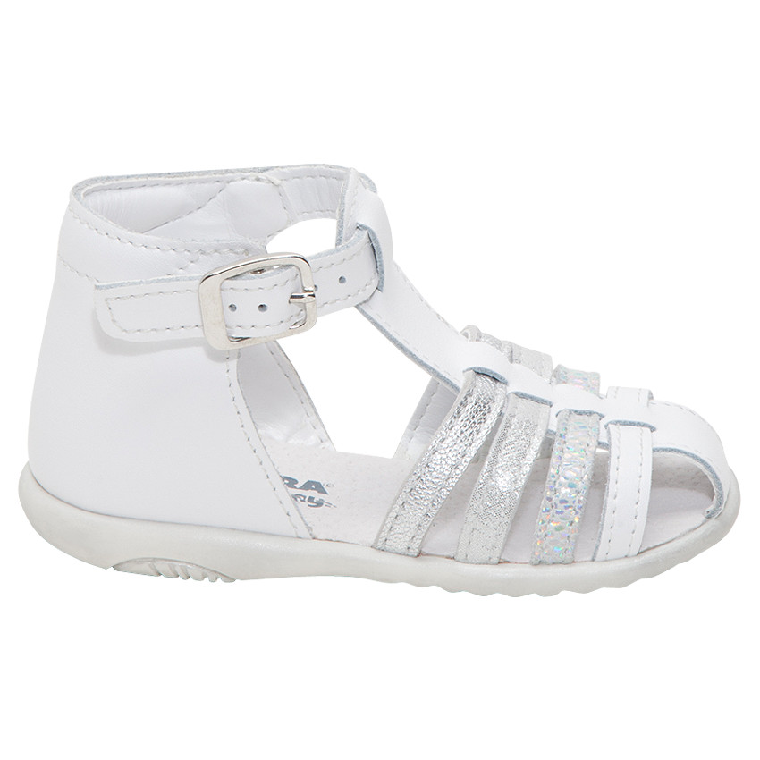 Nu-pieds en cuir avec brides irisées 