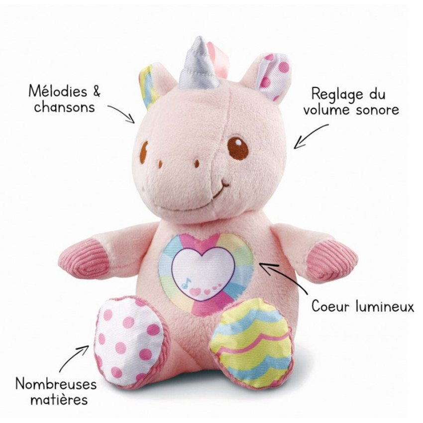 Peluche interactive Maé ma licorne à câliner 