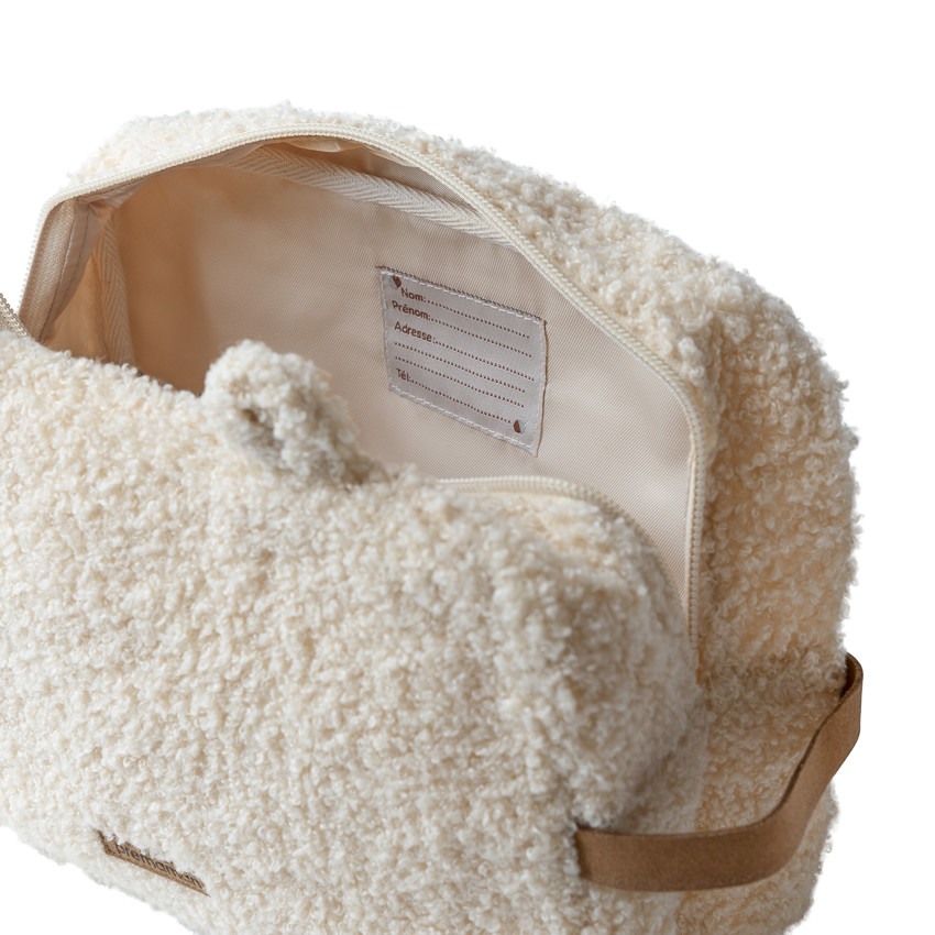 Trousse de toilette en bouclettes Roi des Forêts écru 