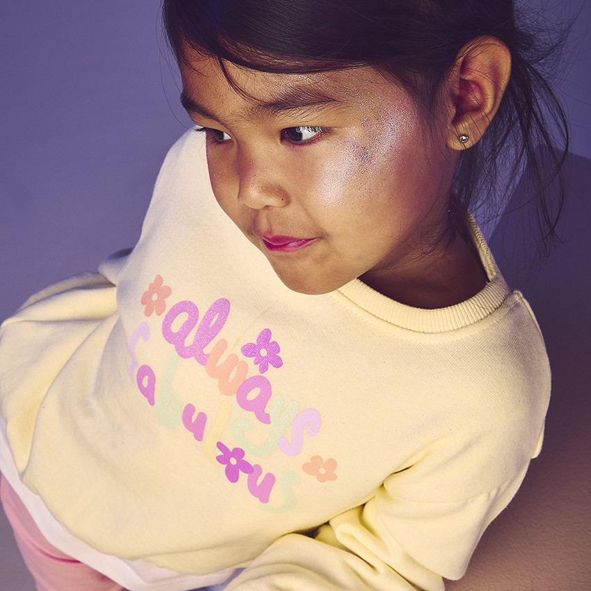 Sweat molleton oversize printé pour bébé fille 