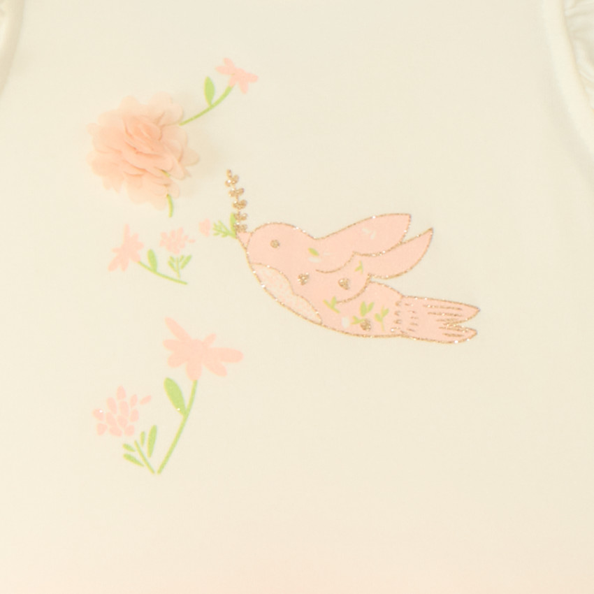 Robe manches courtes effet 2 en 1 rayée pour bébé fille 