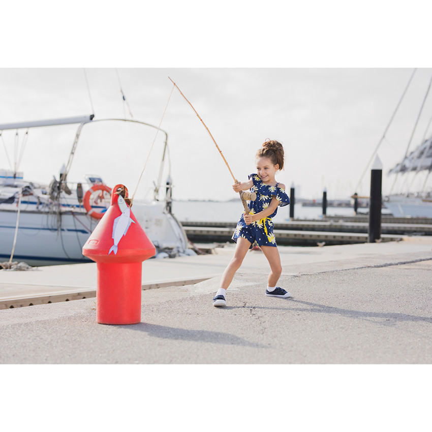 Combishort en maille fantaisie avec fleurs printées et ceinture tressée 
