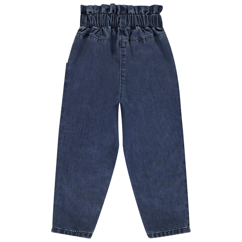 Jean paperbag en denim avec ceinture fantaisie pour fille 