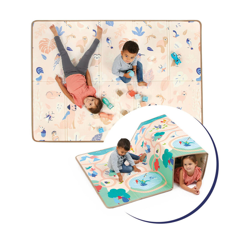 Grand tapis de jeu pliable et réversible 