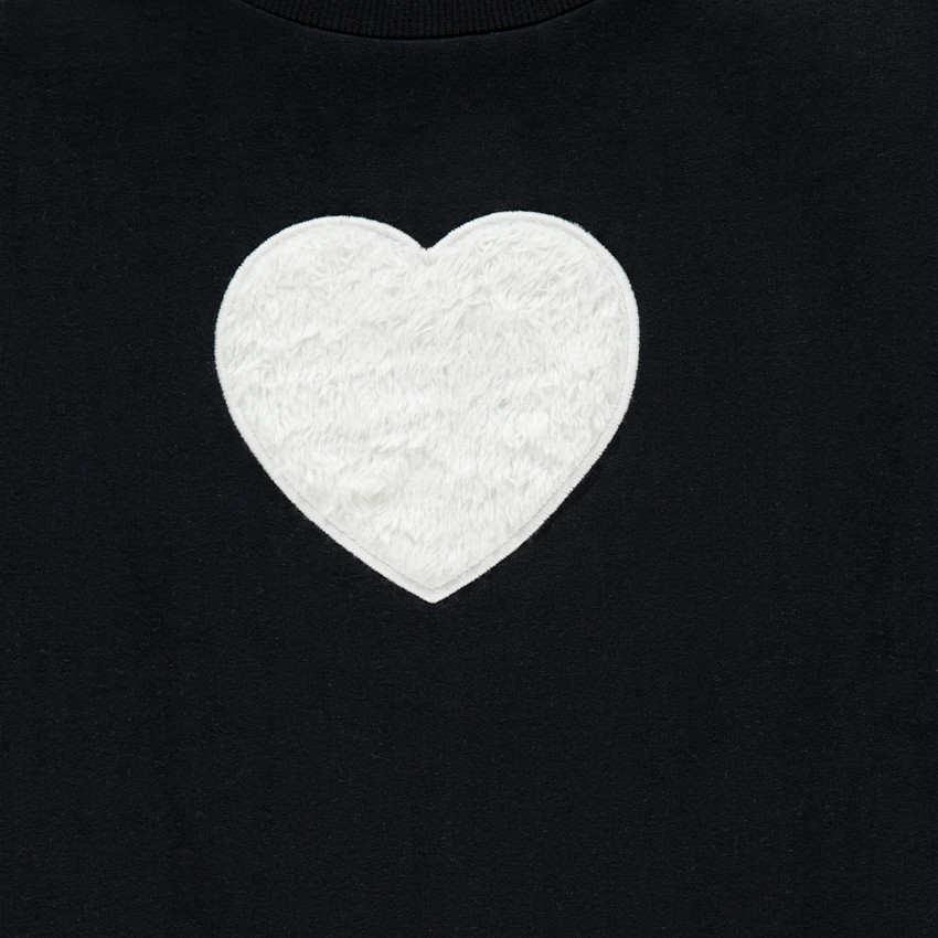 Sweat long en molleton avec coeur en sherpa 