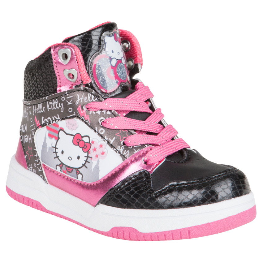 Baskets montantes Hello Kitty à lacets et zip avec patch et sequins 