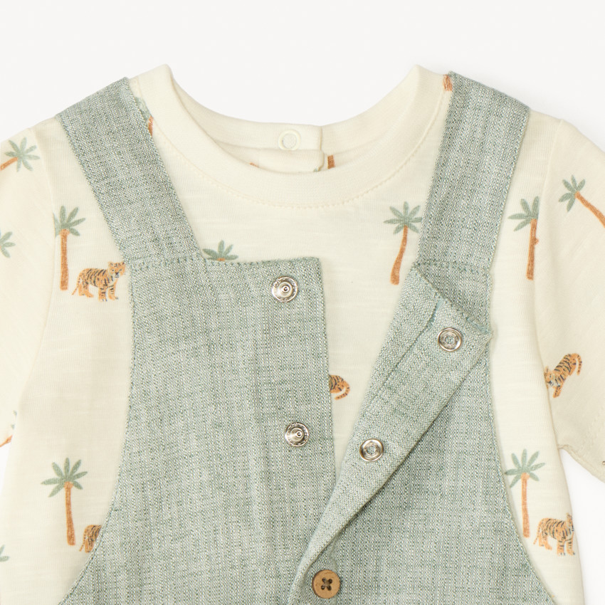 Ensemble court 2 pièces t-shirt + salopette pour bébé garçon 