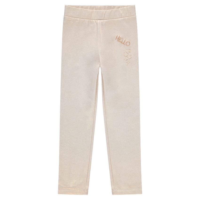 Legging irisé avec coeurs ton sur ton en relief 