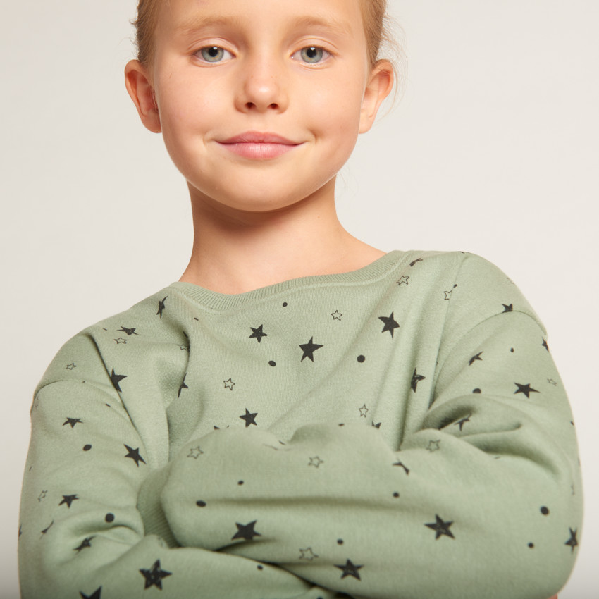 Robe molleton imprimé étoiles pour fille  