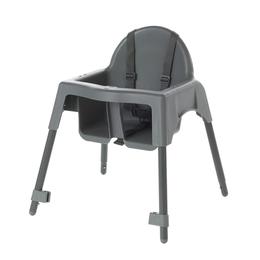 Chaise haute fixe 2 en 1 Capucine 2.0 gris 