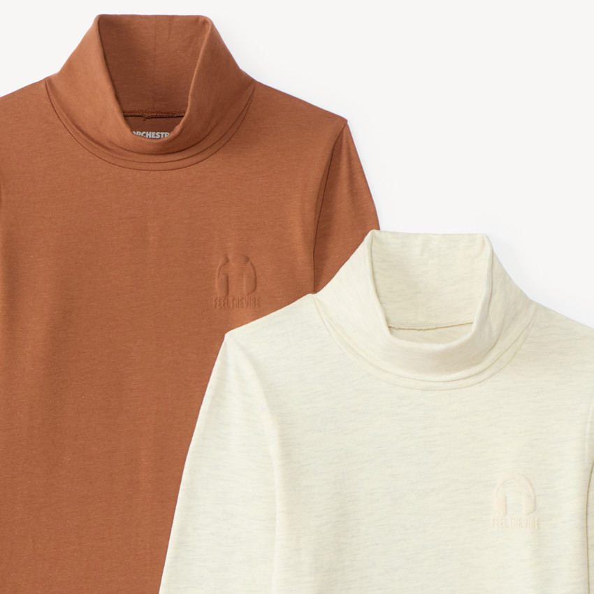 Lot de 2 sous-pulls à col cheminée garçon 