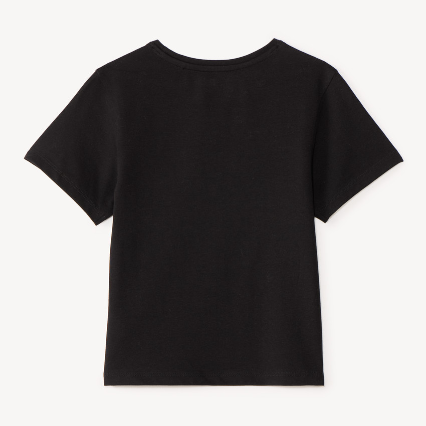 T-shirt fille manches courtes broderie Stitch et Angel 