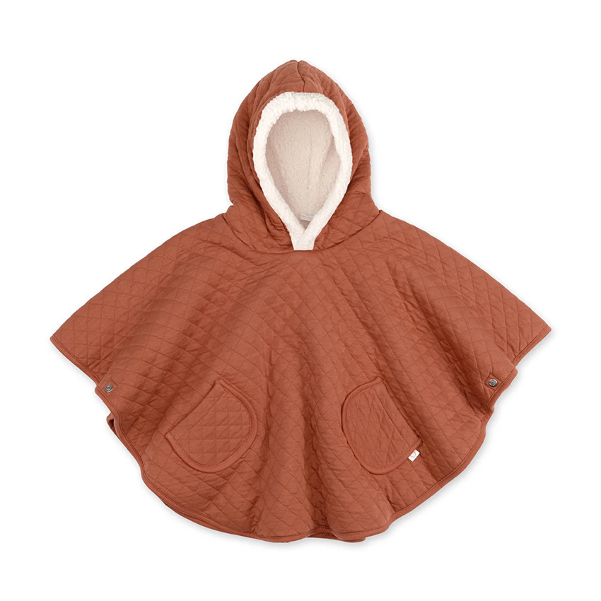 Poncho de voyage 9-36M matelassé et doublé brick 