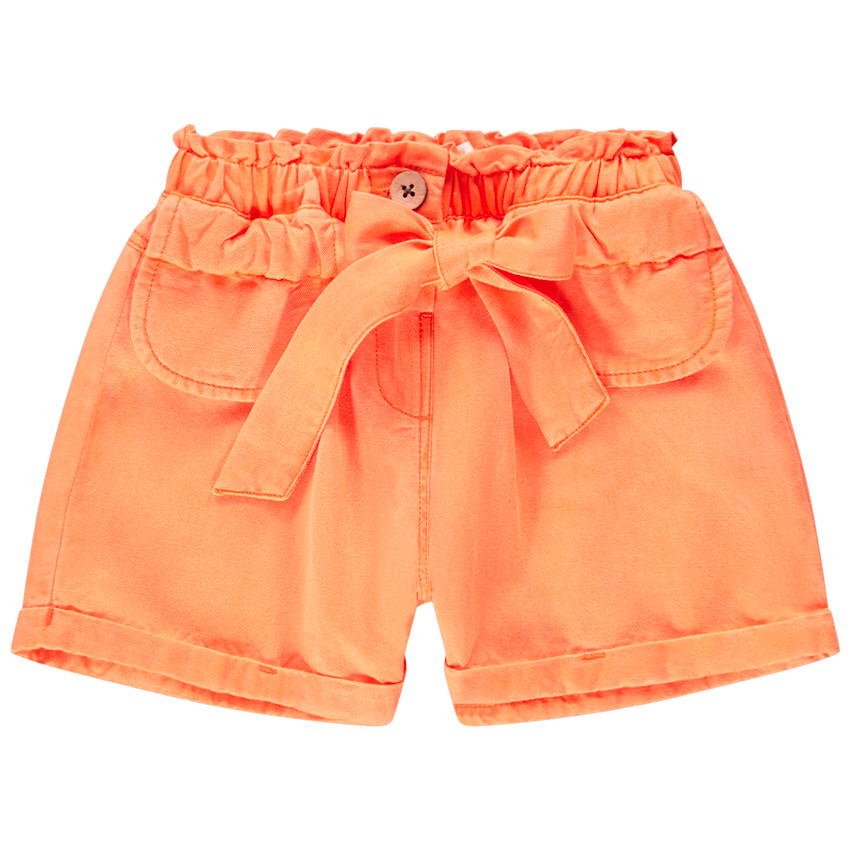 Short en toile uni pour fille 