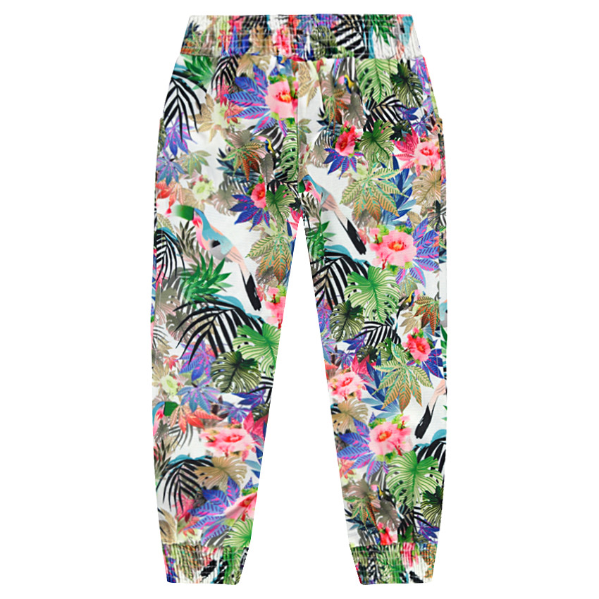 Junior - Pantalon fluide imprimé tropical 
