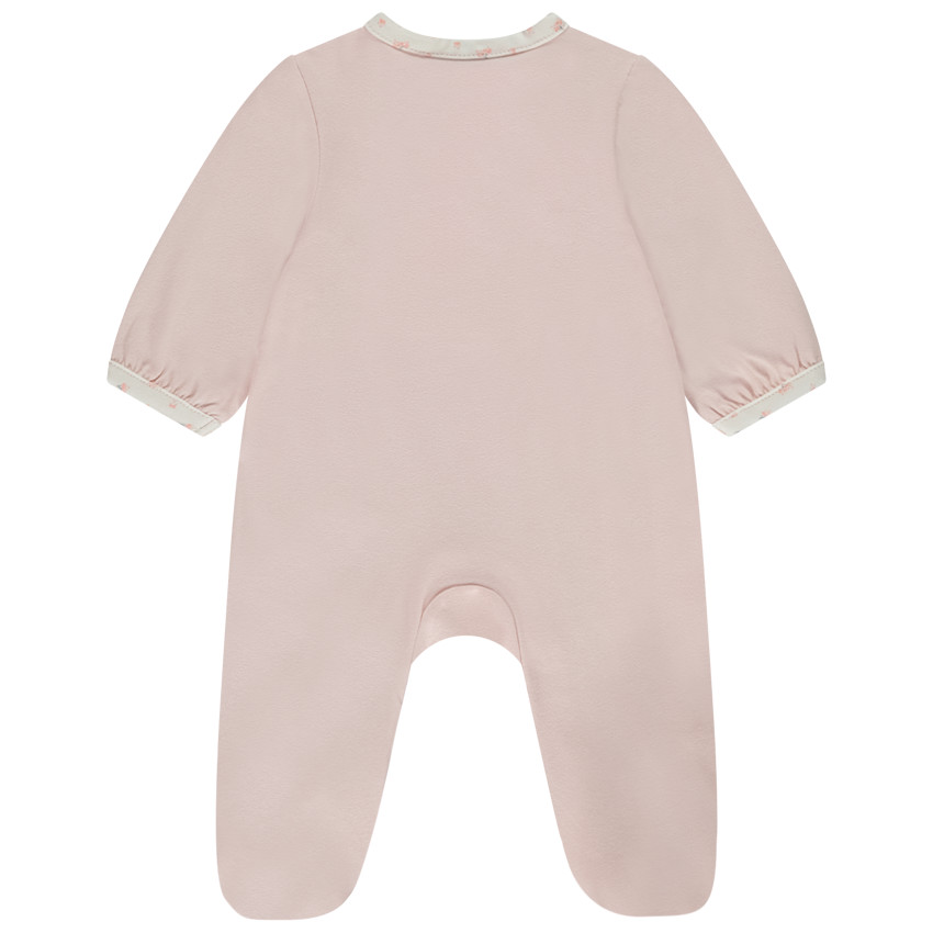 Dors-bien uni avec oiseau brodé pour bébé fille 