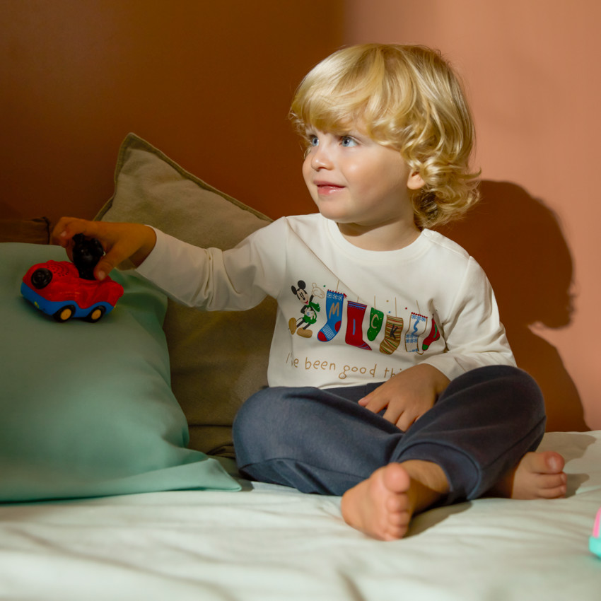 T-shirt manches longues Mickey Disney Noël pour bébé garçon