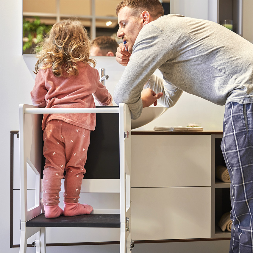 Tour d'apprentissage transformable en bois coloris naturel 