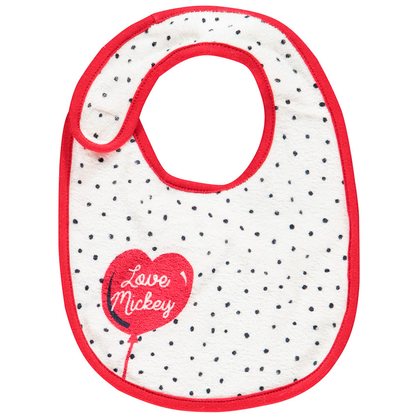 Bavoir à pois print coeur 