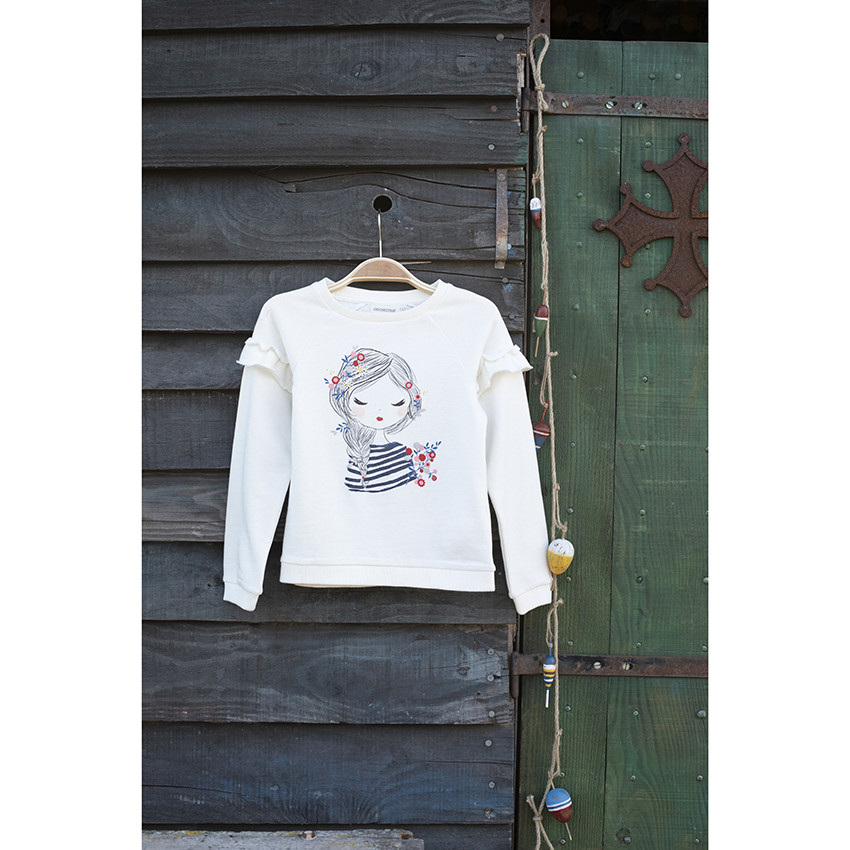 Sweat en molleton léger print personnage pour enfant fille 