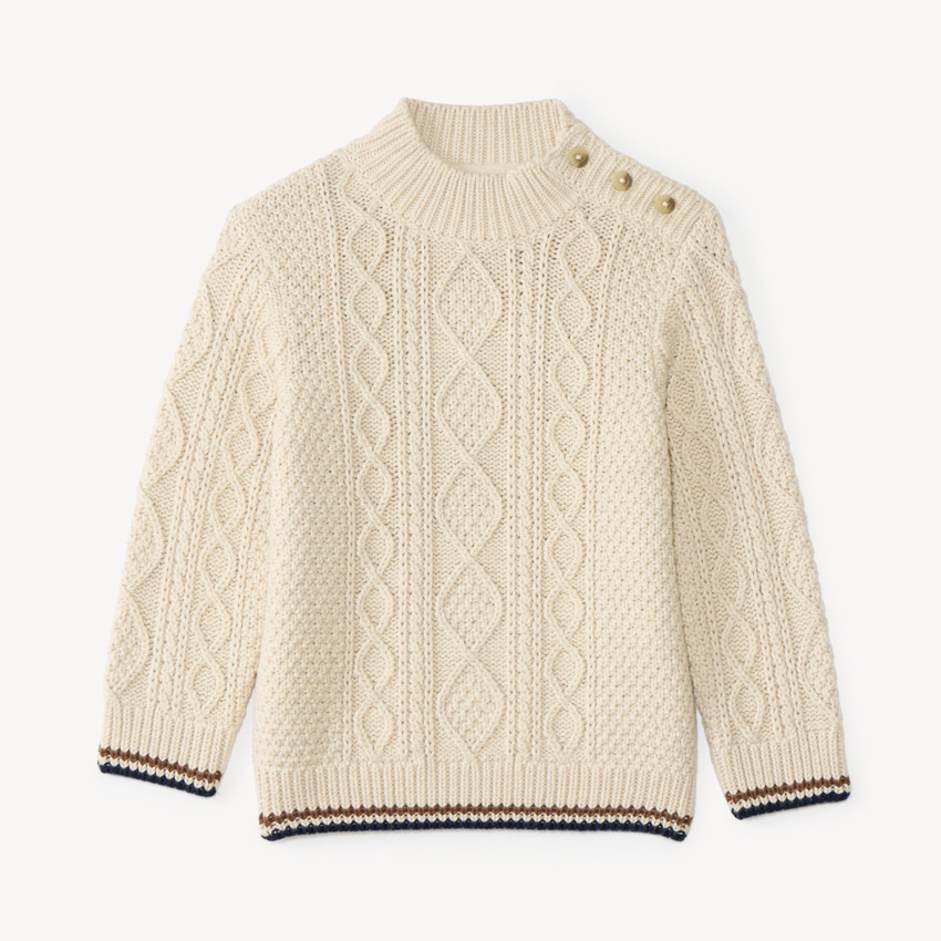 Pull en tricot torsadé col montant bébé garçon