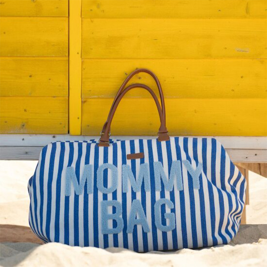 Sac à langer Mommy Bag Rayures Bleu Electrique  