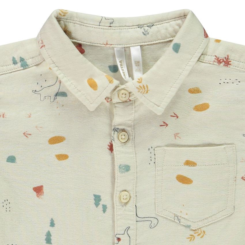 Chemise manches longues imprimé dinos pour bébé garçon 