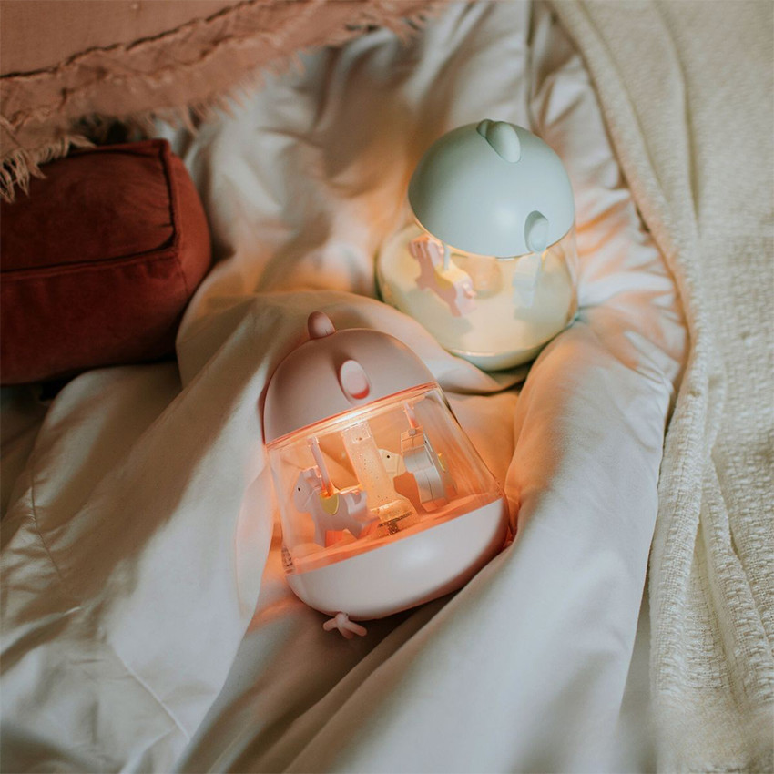 Veilleuse LED musicale Carrousel Bleu 