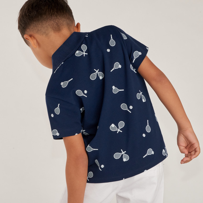 Polo manches courtes imprimé fantaisie pour garçon 