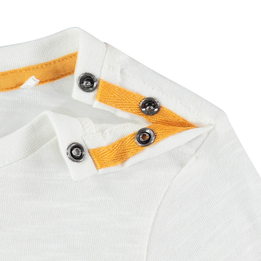 T-shirt manches longues en coton bio à Smileys brodés 